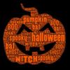 Framed Halloween Pumpkin Typography by Brandi Fitzgerald Graphic Art Print (18x18) view 3