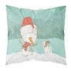 Caroline's Treasures CK2090PILLOWCASE Jack Russell Terrier Snowman Christmas Fabric Standard Pillowcase Lightweight Super Soft Easy Care Decorative Artwork Pillowcase, Standard view 1