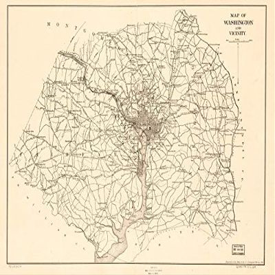 18" x 24" 1882 Map of Washington & Vicinity