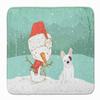 Caroline's Treasures CK2087RUG Piebald French Bulldog Snowman Christmas Machine Washable Memory Foam Mat, Bathroom Rug, Non-Slip Bath Mat, Durable Thick Washable Rugs for Kitchen, Bathroom Quick Dry, view 1