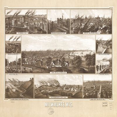 14" x 24" 1882 Map of Milwaukee Wisconsin