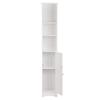 HOBBYN Bathroom Cabinet, One Door & Three Layers Floor Cabinet Storage Organizer Set White view 3