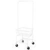 Amazon Basics Rectangular Laundry Hamper Basket Butler Cart with Wheels and Hanging Rack, White view 1