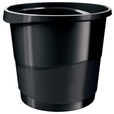 Rexel Choices, 2115622, Waste Bin, Plastic, 14 Litre Capacity, Black