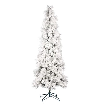 Vickerman 5' x 26" Flocked Atka Pine Pencil Artificial Christmas Tree, Unlit - Snow Covered Faux Tree - Seasonal Indoor Home Decor