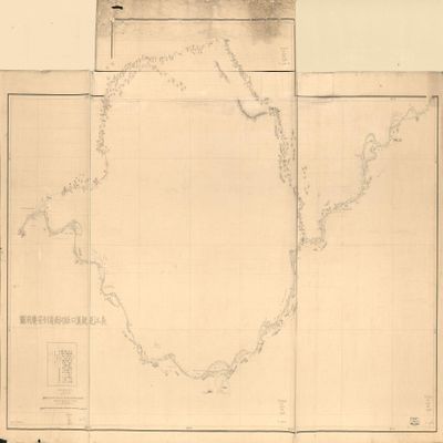 16" x 24" 1882 Map of Koso-sho Seika-Ken Yori Santo-sho Taian-fu Ni Itaru Rojozu