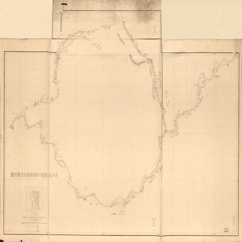 16" x 24" 1882 Map of Koso-sho Seika-Ken Yori Santo-sho Taian-fu Ni Itaru Rojozu