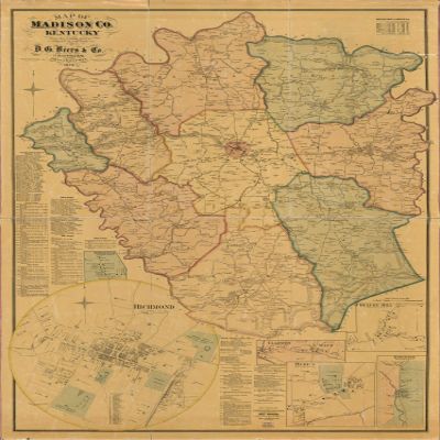 18" x 24" 1876 Map of Madison County Kentucky