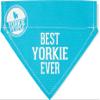 Pavilion - Best Yorkie Ever - Sky Blue Canvas Small Dog Bandana Collar - 7" x 5" view 1