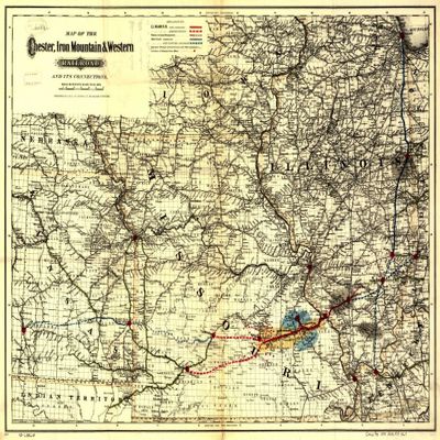 18" x 24" 1881 Map of The Chester Iron Mountain & Western Railroad & Its Connections
