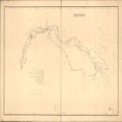 14" x 24" 1882 Map of Koso-sho Seika-Ken Yori Santo-sho Taian-fu Ni Itaru Rojozu