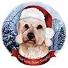 Holiday Pet Gifts Dandie Dinmont Mustard Dog Santa Hat Porcelain Ornament view 1