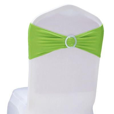 SINSSOWL 50 Stretch Spandex Light Green Chair Sashes for Wedding Chair Bows Bands with Slider Buckles Fitting Party Feast Banquet Restaurant Event Bridal Baby Shower Decoration