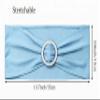 SINSSOWL Pack of 50 Spandex Baby Blue Chair Sashes for Wedding Light Blue Chairs Bows Bands Fitting Birthday Party Anniversary Events Ceremony Baby Shower Decorations view 3