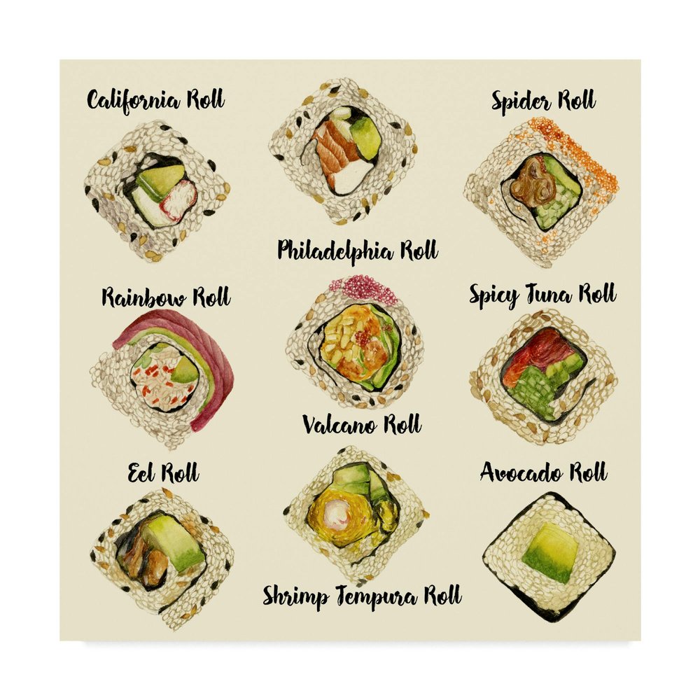 Trademark Fine Art Sushi II by Melissa Wang, 18x18
