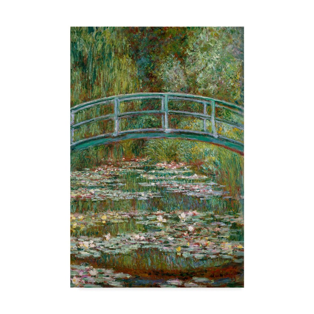 Trademark Fine Art Bridge Over a Pond of Water Lilies by Claude O. Monet, 16x24