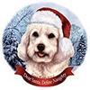Holiday Pet Gifts Cockapoo White Dog Santa Hat Porcelain Ornament view 1