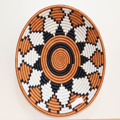 African Basket Rwanda - Large - 12 Inches Diameter - Sisal, Sweetgrass Basket - Handmade from Africa, RB031