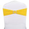 SINSSOWL Pack of 50 Spandex Yellow Chair Sashes Bows Chair Bands with Buckles for Wedding Party Birthday Feast Banquet Restaurant Bridal Shower Decorations view 2