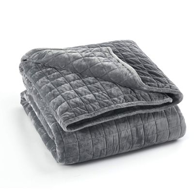 RelaxBlanket 60''x80'' Duvet Cover for Weighted Blanket | Super Cozy and Warm | Double-Side Square Quilted Minky | Dark Grey