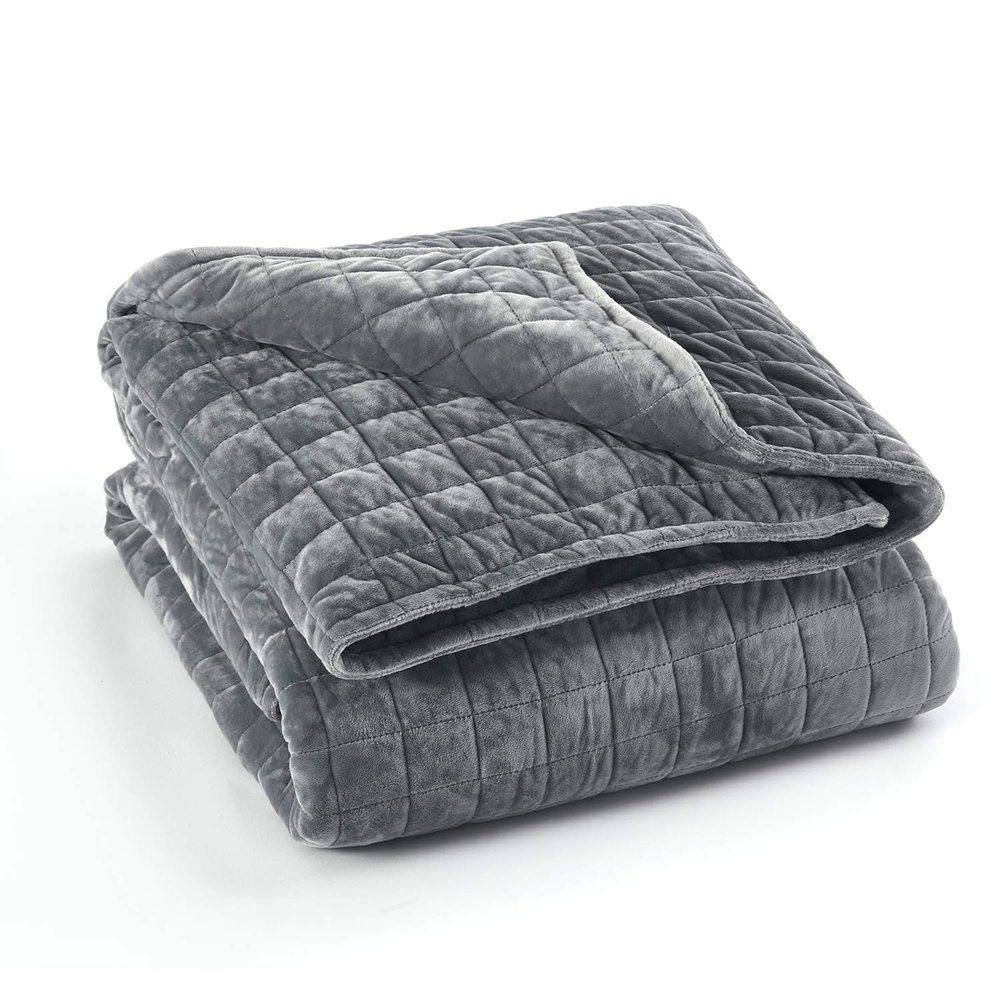 RelaxBlanket 60''x80'' Duvet Cover for Weighted Blanket | Super Cozy and Warm | Double-Side Square Quilted Minky | Dark Grey