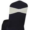SINSSOWL 50 Pack Spandex Ivory Chair Sashes Bows with Slider Buckles for Wedding Party Feast Banquet Restaurant Event Bridal Baby Shower Decoration view 1