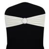 SINSSOWL 50 Pack Spandex Ivory Chair Sashes Bows with Slider Buckles for Wedding Party Feast Banquet Restaurant Event Bridal Baby Shower Decoration view 2