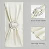 SINSSOWL 50 Pack Spandex Ivory Chair Sashes Bows with Slider Buckles for Wedding Party Feast Banquet Restaurant Event Bridal Baby Shower Decoration view 4