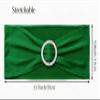 SINSSOWL 50 Pack Stretch Spandex Dark Green Chair Sashes with Slider Buckles for Wedding Chair Bows Bands Fitting Party Feast Banquet Restaurant Event Bridal Baby Shower Decoration view 2