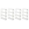 Gracious Living 4 Shelf Adjustable Height Medium Duty Storage Unit 14 x 32 x 54.5 Organizer for Home, Garage, Basement, & Laundry, White (4 Pack) view 1