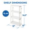 Gracious Living 4 Shelf Adjustable Height Medium Duty Storage Unit 14 x 32 x 54.5 Organizer for Home, Garage, Basement, & Laundry, White (4 Pack) view 3