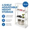 Gracious Living 4 Shelf Adjustable Height Medium Duty Storage Unit 14 x 32 x 54.5 Organizer for Home, Garage, Basement, & Laundry, White (4 Pack) view 4
