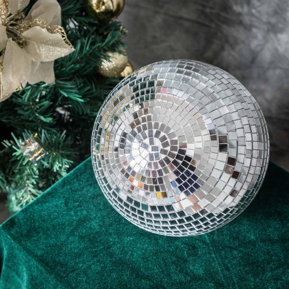 Tableclothsfactory 4 PCS 8" Groovy Glass Mirror Disco Ball Party Decoration for Wedding Event Birthday Party