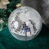 Tableclothsfactory 4 PCS 8" Groovy Glass Mirror Disco Ball Party Decoration for Wedding Event Birthday Party view 3