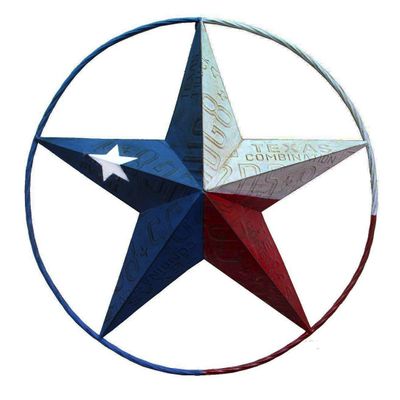 AR Country Store Texas Barn Star Map Color Metal Circle