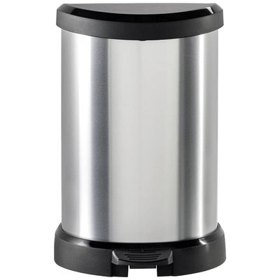 Curver Deco Bin METALLIC'S 15 L, Black/Silver Metallic, 30.3 x 26.8 x 44.8 cm
