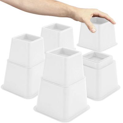 Utopia Bedding Adjustable Bed Furniture Risers - Elevation in Heights 3, 5 or 8 Inch Heavy Duty Risers for Beds and Under Bed Storage - Supports up to 1,300 lbs - (Set of 36 Riser, White)