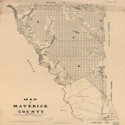 16" x 24" 1879 Map of Maverick County