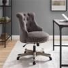 Riverbay Furniture Traditional Fabric Armless Swivel Office Chair in Gray view 2