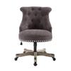 Riverbay Furniture Traditional Fabric Armless Swivel Office Chair in Gray view 4