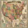 18" x 24" 1875 Centennial American Republic & Railroad Map of The United States & of The Dominion of Canada view 1