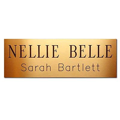 Engraved Solid Brass Name Plate 12"x4"