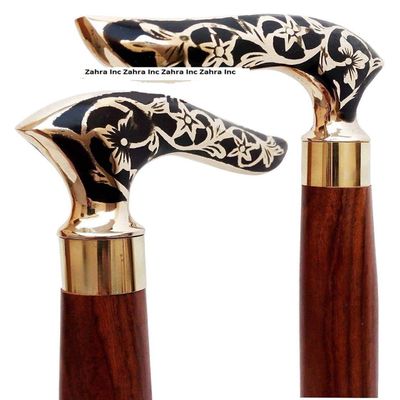 Mahira Nautical Vintage Designer Brass Handle Wooden Walking Cane Stick Handmade A