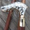 Mahira Nautical Antique Style Brass Victorian Handle Wooden Vintage Brown Walking Stick Cane view 1