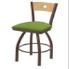 830 Voltaire 30" Swivel Counter Stool with Bronze Finish, Natural Back and Canter Kiwi Green Seat view 1