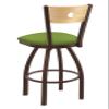 830 Voltaire 30" Swivel Counter Stool with Bronze Finish, Natural Back and Canter Kiwi Green Seat view 3