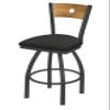 830 Voltaire 36" Swivel Counter Stool with Pewter Finish, Medium Back and Canter Iron Seat view 1