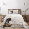 Ambesonne Western Bedspread Set, Traditional Rodeo Cowboy Hat and Boots Retro Grunge Background Art Rustic Wild, 3 Piece Decorative Bedding Coverlet and 2 Pillow Shams, Twin Size, Black and Brown view 1