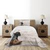Ambesonne Western Bedspread Set, Traditional Rodeo Cowboy Hat and Boots Retro Grunge Background Art Rustic Wild, 3 Piece Decorative Bedding Coverlet and 2 Pillow Shams, Twin Size, Black and Brown view 2
