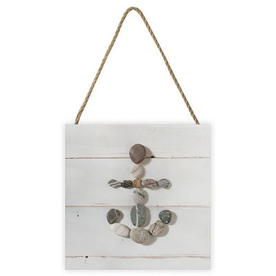 Ian Winstanley Stone Anchor Wooden Block, Multi-Color, 20 x 20cm